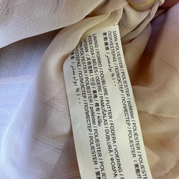 MNG NWT Suit Orange/Red/Blue Striped Tie Sleeved Sheer Lined Blouse Size 2 - Picture 5 of 11